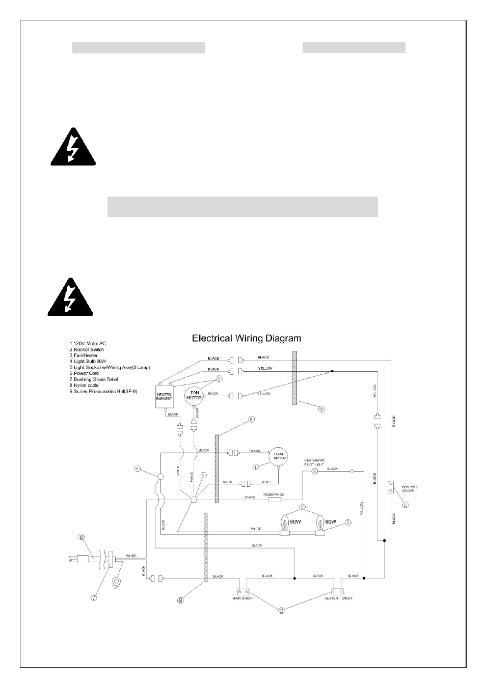 Electrical wiring diagram | Procom V50HYLC User Manual | Page 5 / 11