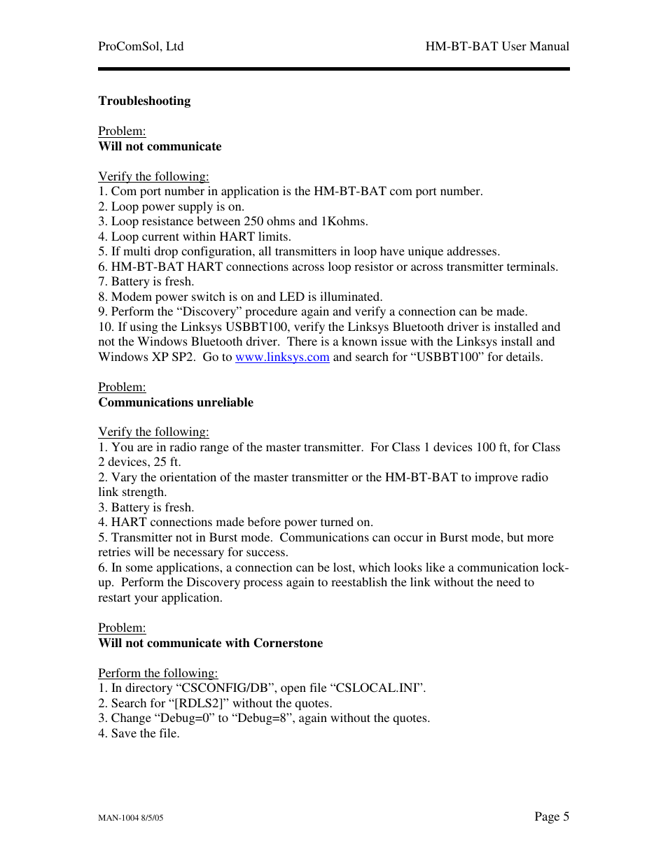 Procom HART HM-BT-BAT User Manual | Page 5 / 6