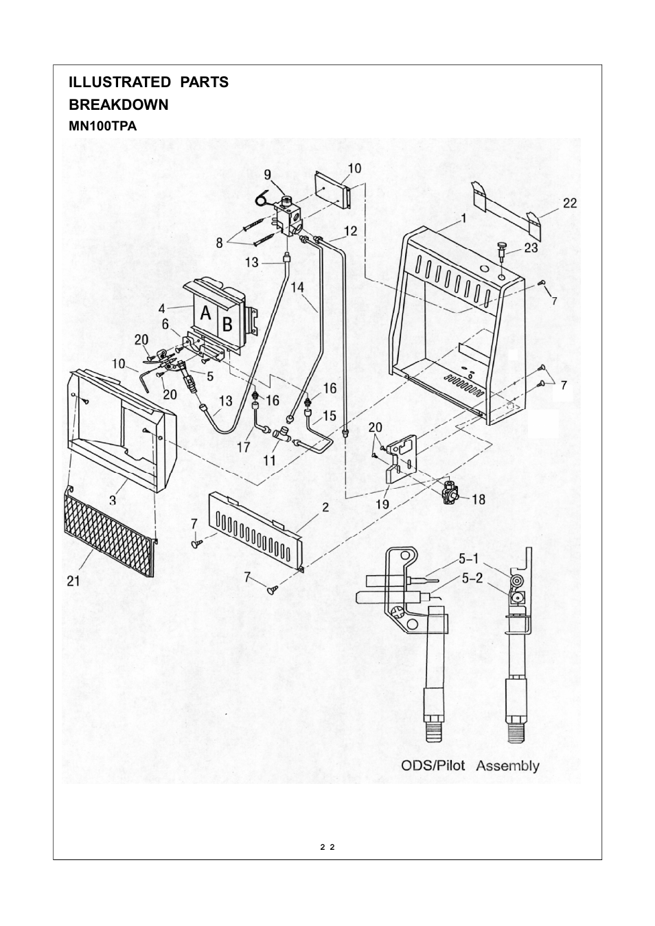 Illustrated parts breakdown | Procom MN060HPA User Manual | Page 22 / 23