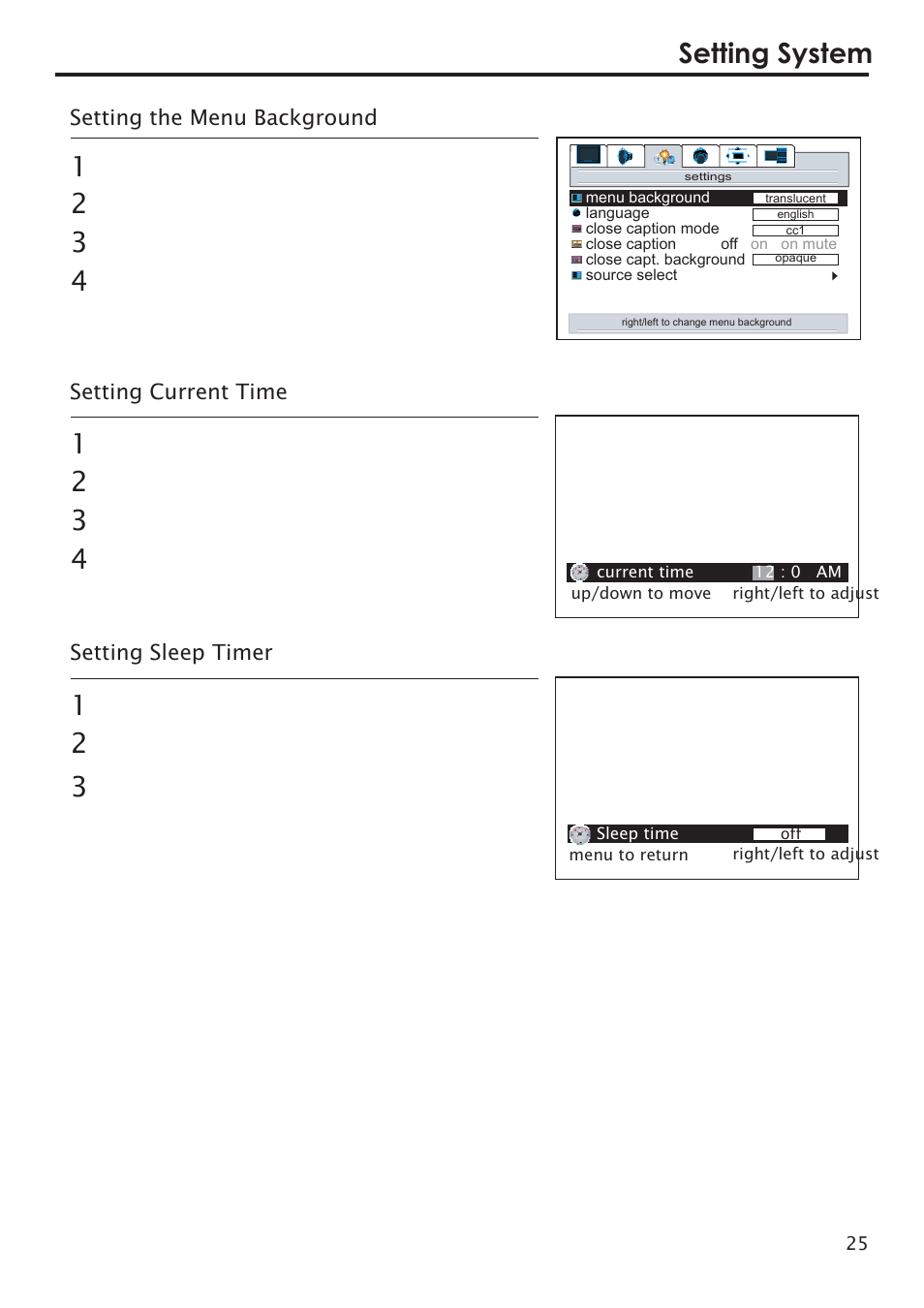 Setting system | Primate Systems PDP TV User Manual | Page 28 / 47