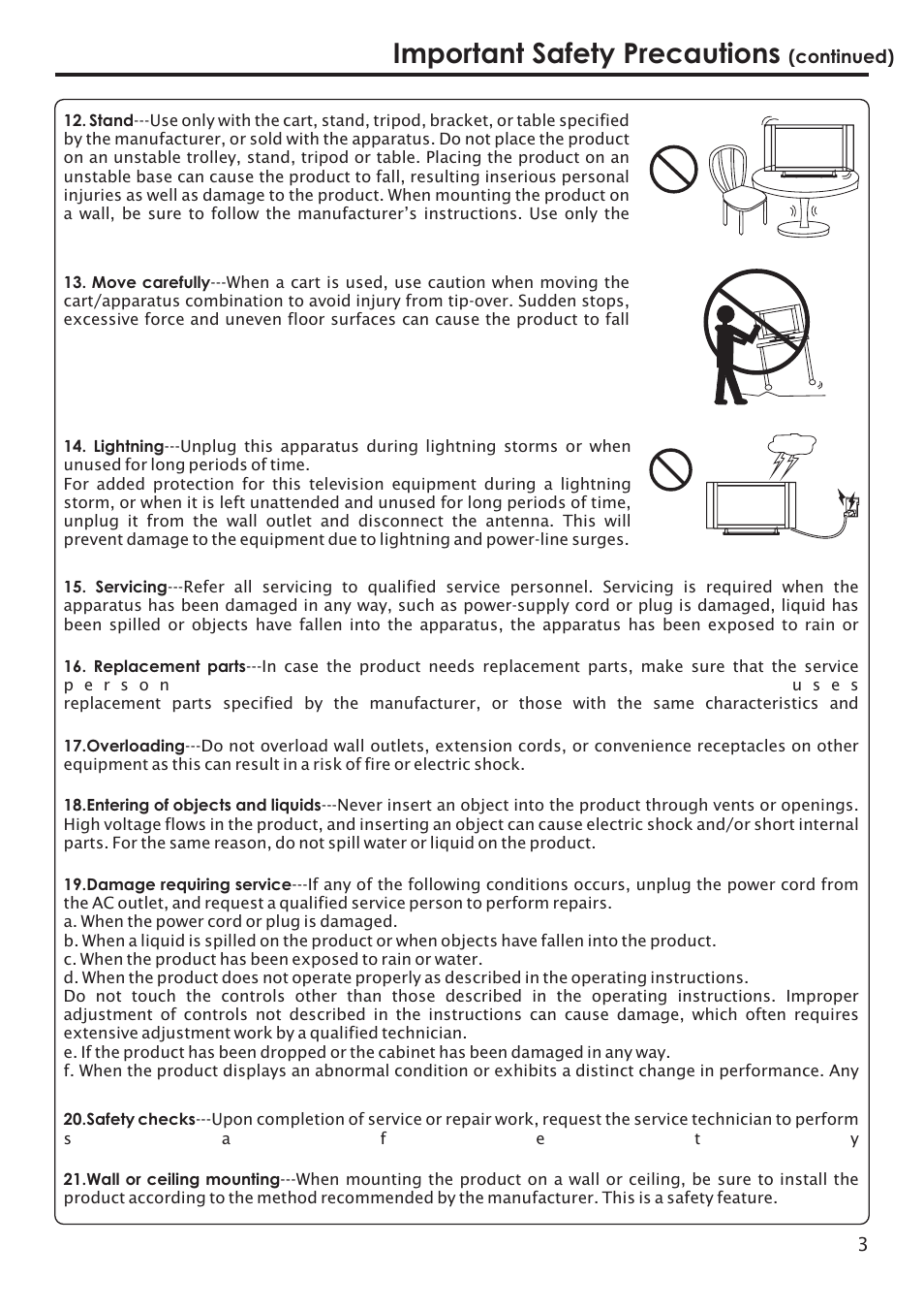 Important safety precautions | Primate Systems PDP TV User Manual | Page 6 / 47