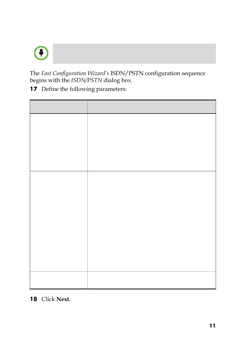 17 define the following parameters, 18 click next | Polycom DOC2564A User Manual | Page 11 / 20