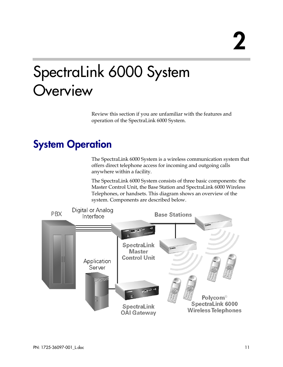 Spectralink 6000 system overview, System operation | Polycom SpectraLink SCM408 User Manual | Page 11 / 64