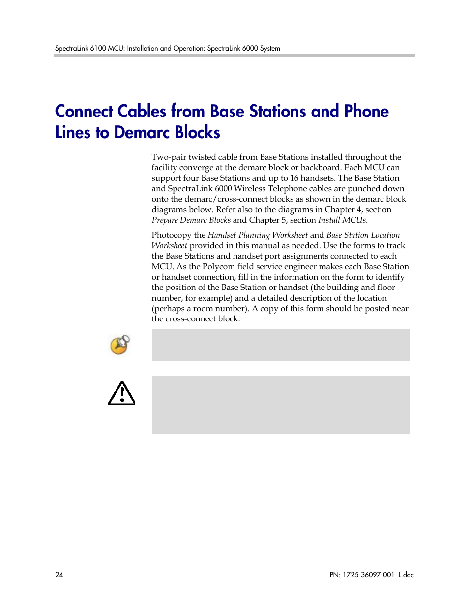 Demarc blocks | Polycom SpectraLink SCM408 User Manual | Page 24 / 64