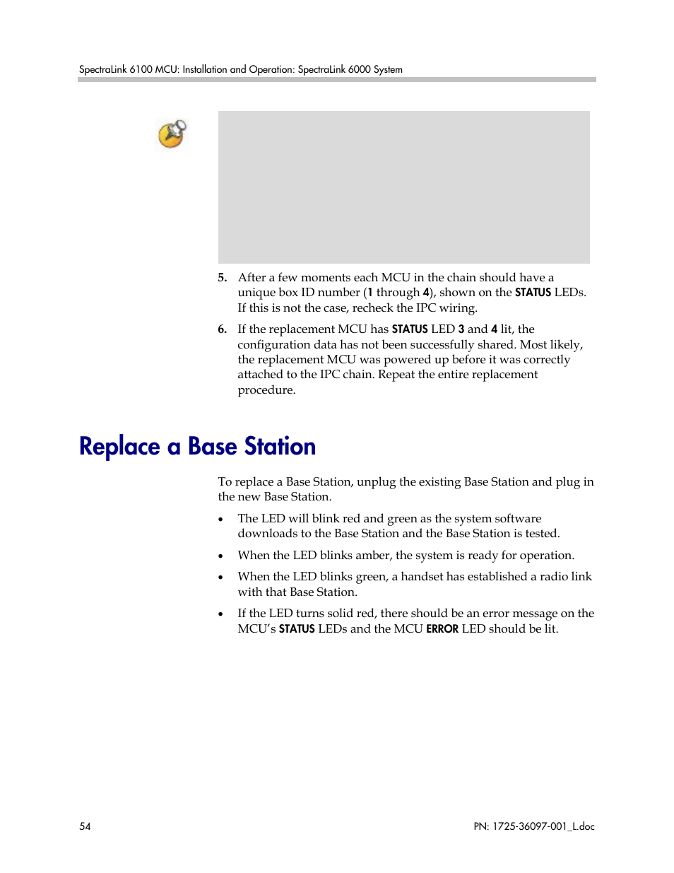 Replace a base station | Polycom SpectraLink SCM408 User Manual | Page 54 / 64