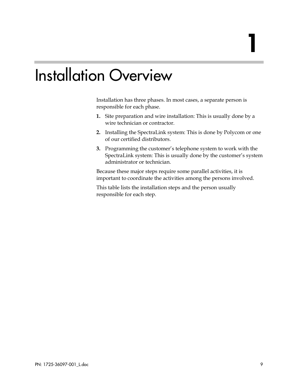 Installation overview | Polycom SpectraLink SCM408 User Manual | Page 9 / 64