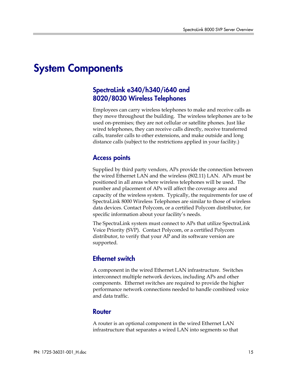 System components | Polycom SVP010 User Manual | Page 15 / 51