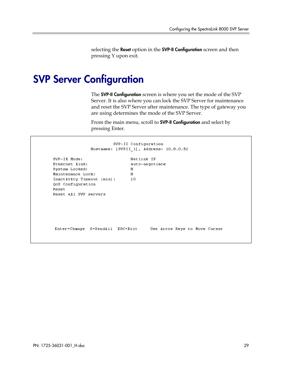 Svp server configuration | Polycom SVP010 User Manual | Page 29 / 51