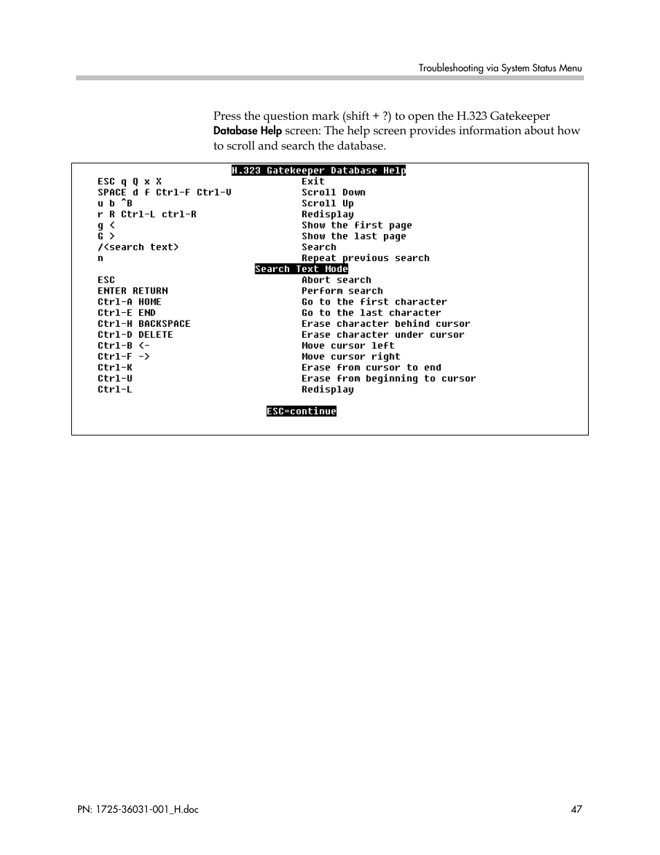 Gatekeeper database | Polycom SVP010 User Manual | Page 47 / 51