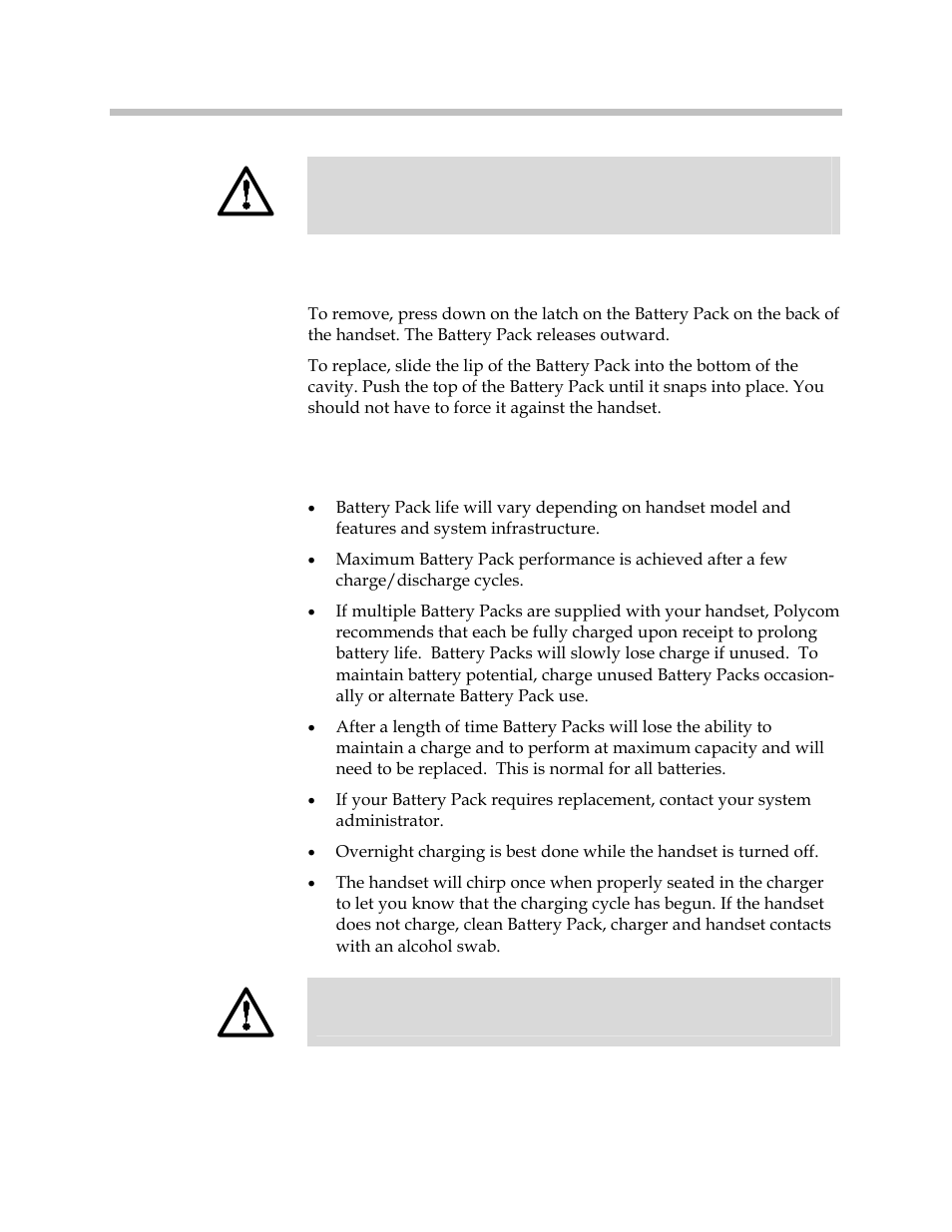 Battery pack removal and replacement | Polycom SpectraLink 1725-36203-001 User Manual | Page 11 / 65