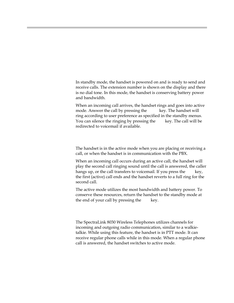 Handset modes | Polycom SpectraLink 1725-36203-001 User Manual | Page 18 / 65