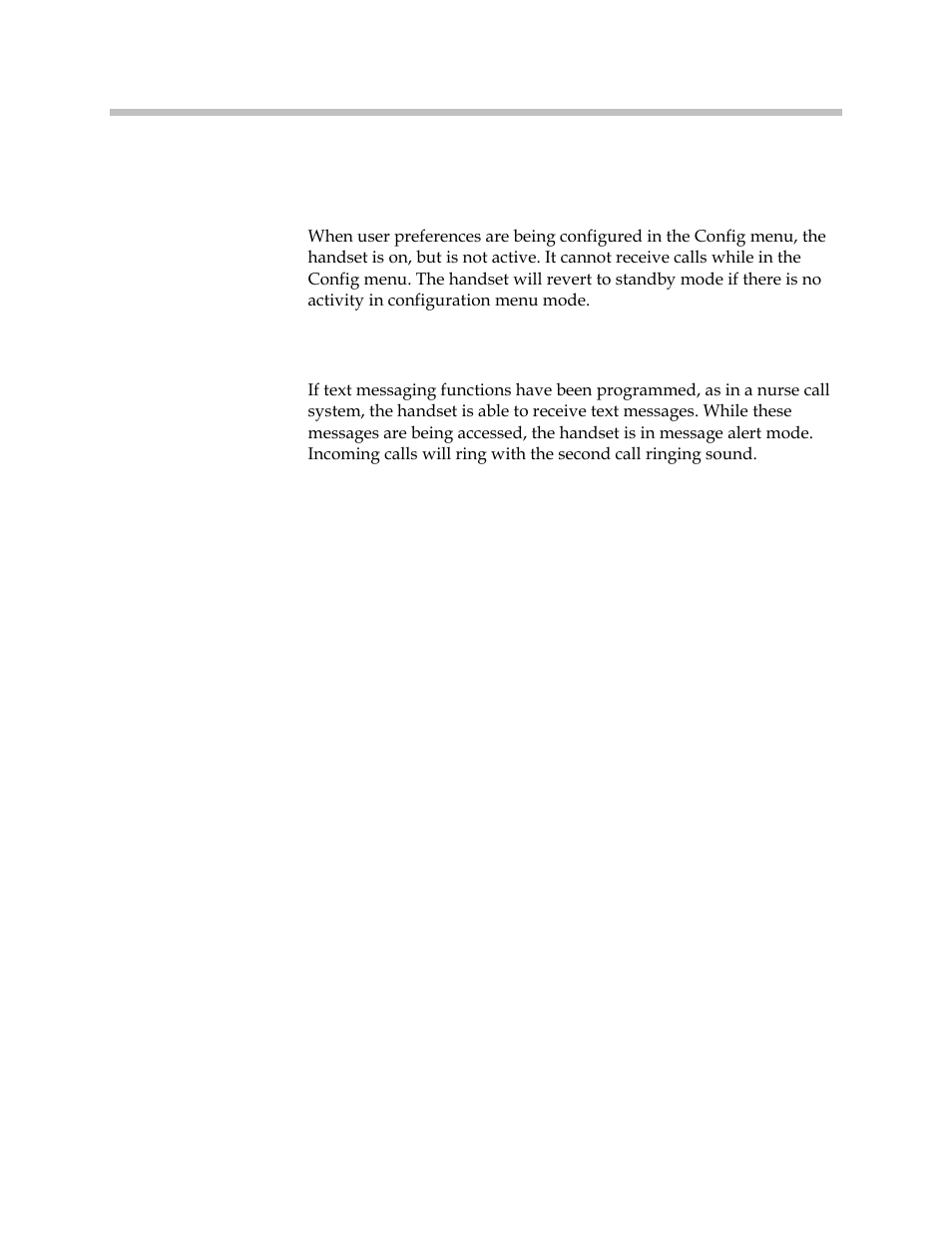 Configuration menu mode, Message alert mode | Polycom SpectraLink 1725-36203-001 User Manual | Page 19 / 65