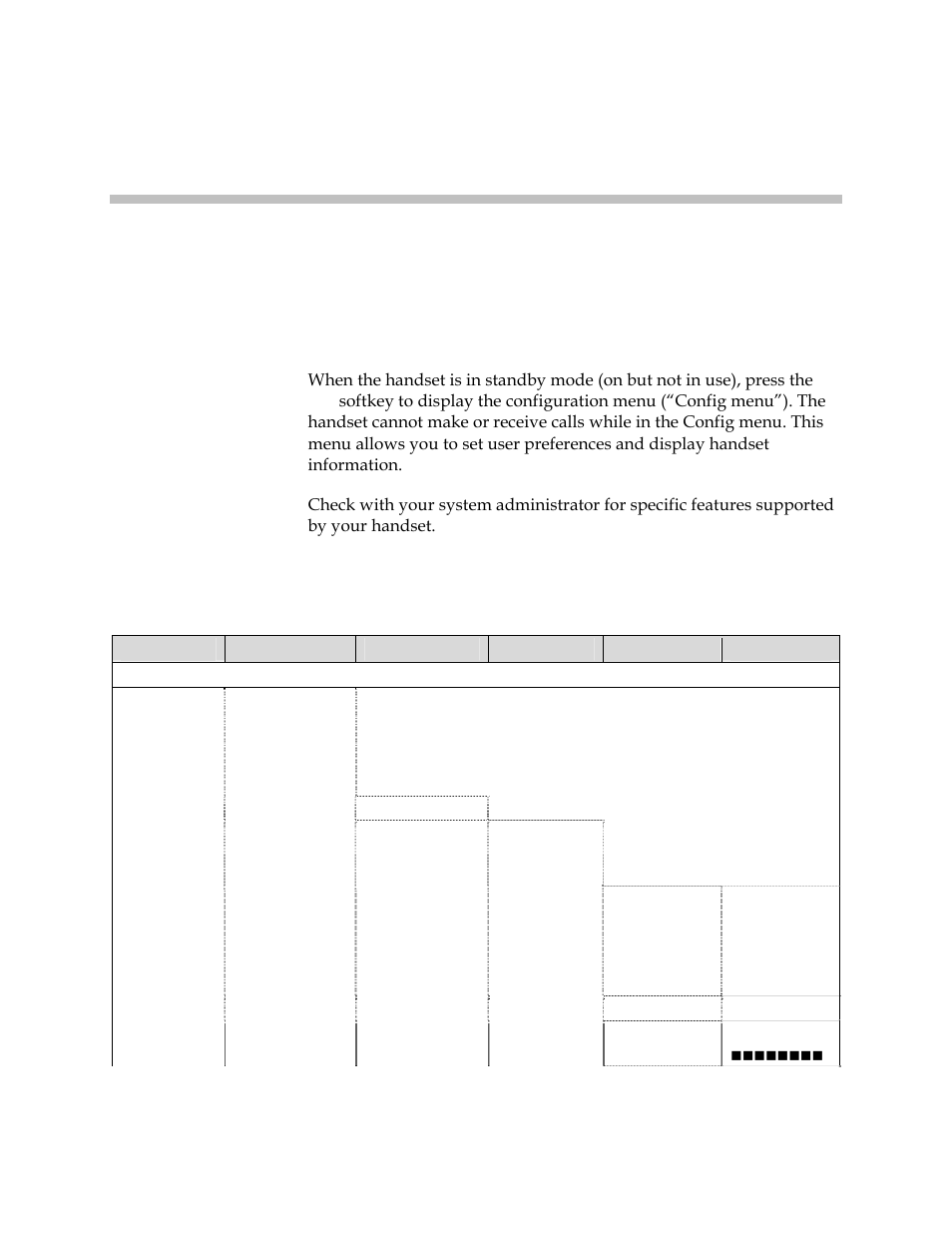 Config menu | Polycom SpectraLink 1725-36203-001 User Manual | Page 21 / 65