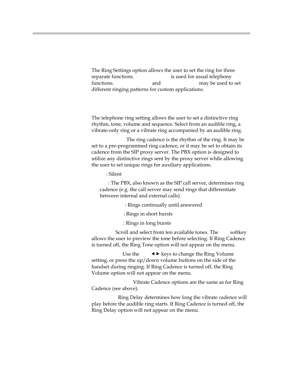 Ring settings | Polycom SpectraLink 1725-36203-001 User Manual | Page 26 / 65