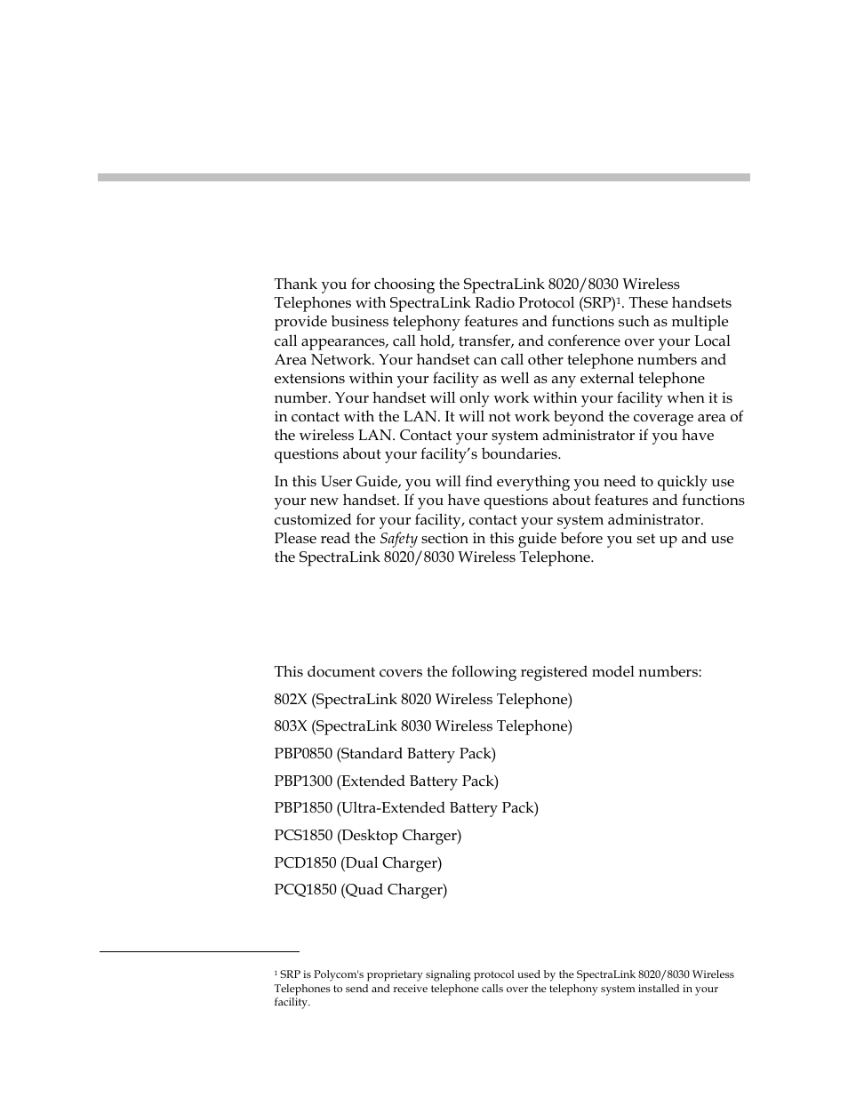 About this guide, Polycom model numbers | Polycom SpectraLink 1725-36203-001 User Manual | Page 3 / 65