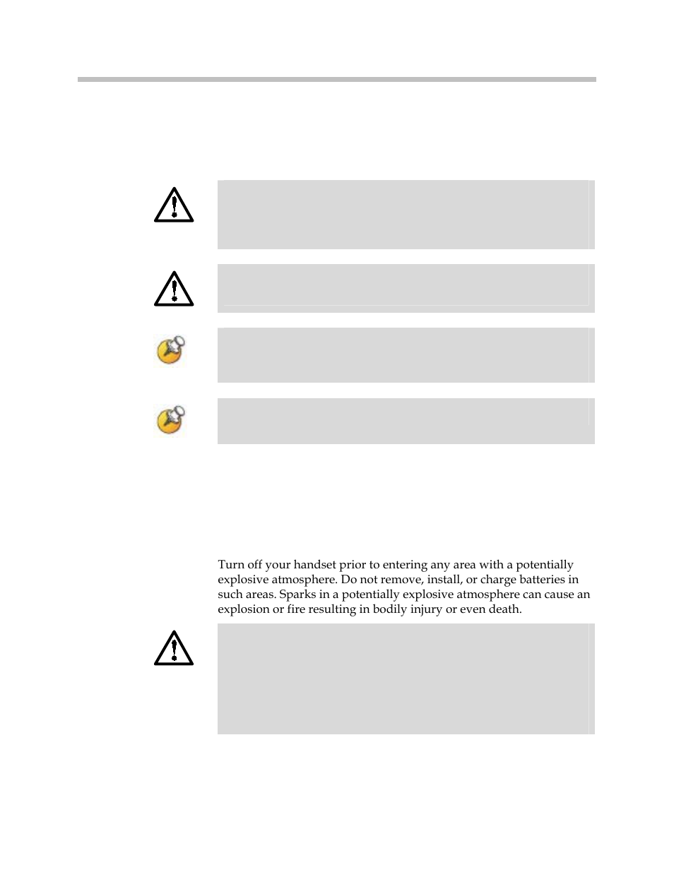 Wireless telephones, Operational warnings | Polycom SpectraLink 1725-36203-001 User Manual | Page 60 / 65