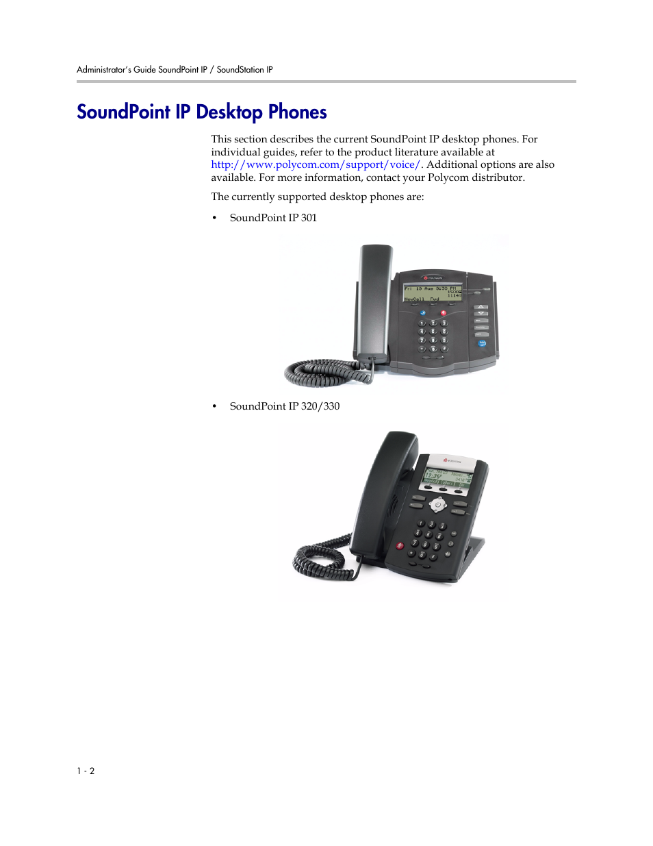 Soundpoint ip desktop phones, Soundpoint ip desktop phones –2 | Polycom SOUNDPOINT SIP 2.2.0 User Manual | Page 12 / 254