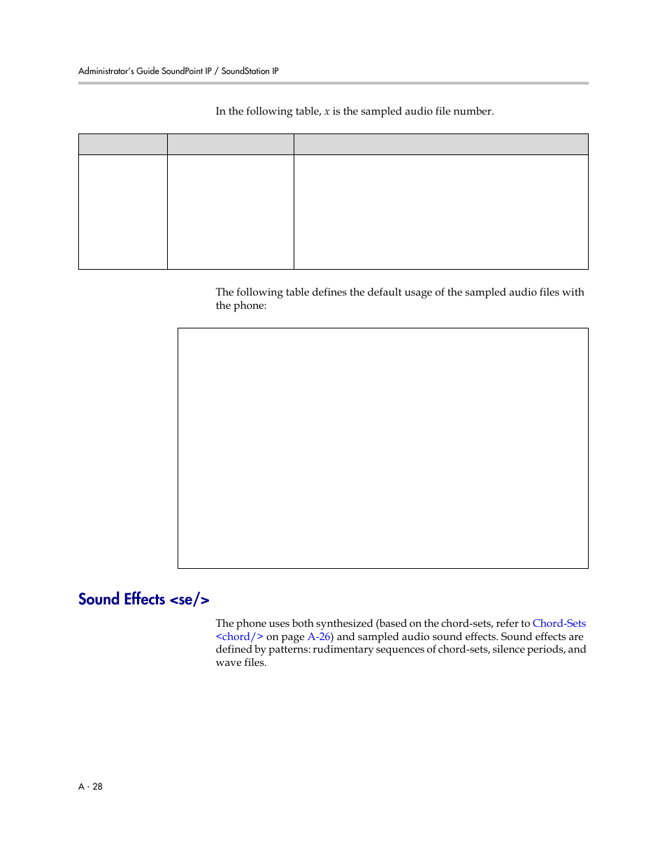 Sound effects <se, A-28 | Polycom SOUNDPOINT SIP 2.2.0 User Manual | Page 140 / 254