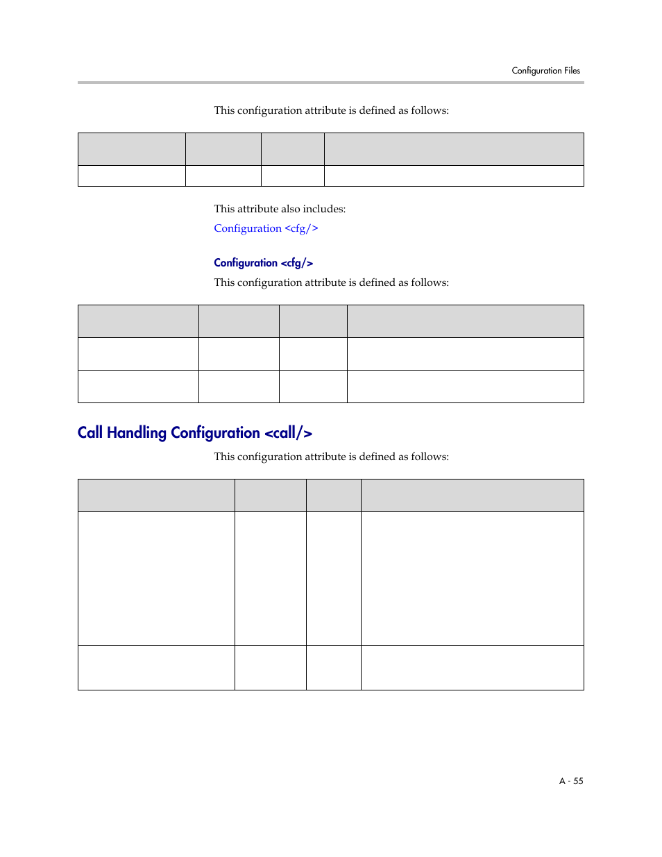 Call handling configuration <call, A-55 | Polycom SOUNDPOINT SIP 2.2.0 User Manual | Page 167 / 254