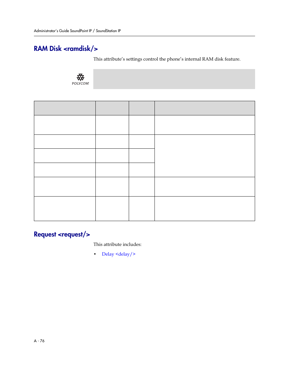 Ram disk <ramdisk, Request <request | Polycom SOUNDPOINT SIP 2.2.0 User Manual | Page 188 / 254