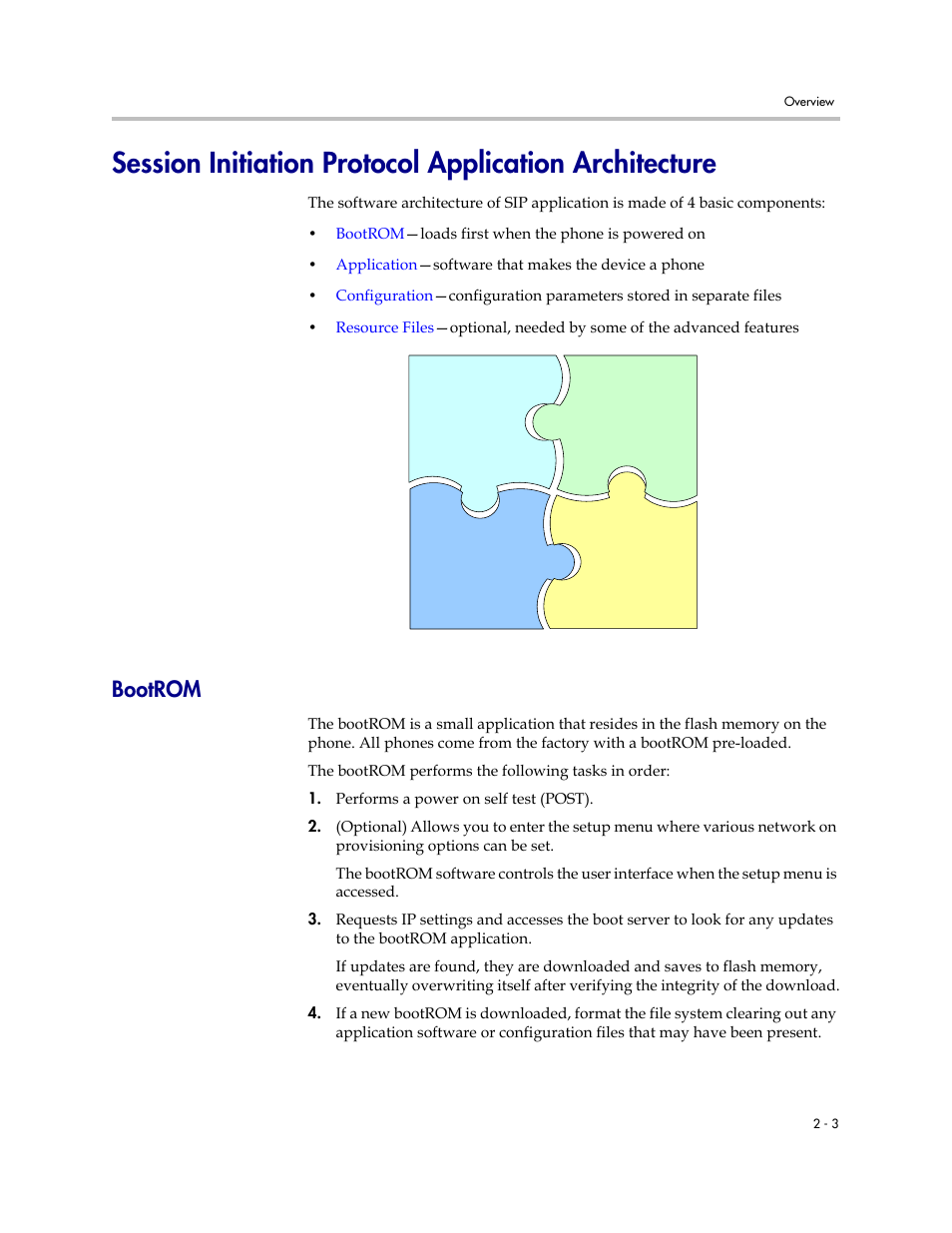 Bootrom, Bootrom –3, Configuration resource files bootrom application | Polycom SOUNDPOINT SIP 2.2.0 User Manual | Page 19 / 254