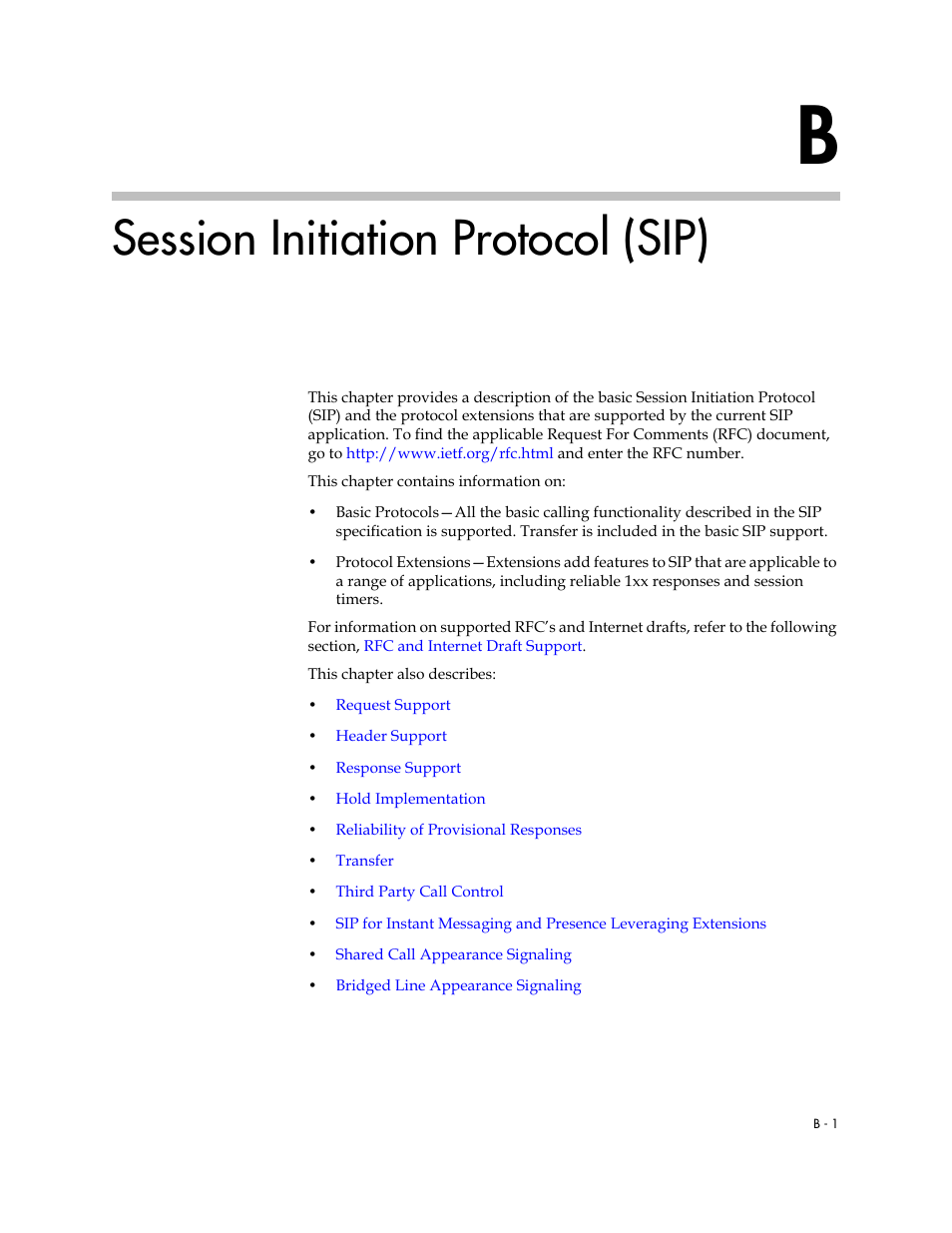 Session initiation protocol (sip) | Polycom SOUNDPOINT SIP 2.2.0 User Manual | Page 215 / 254