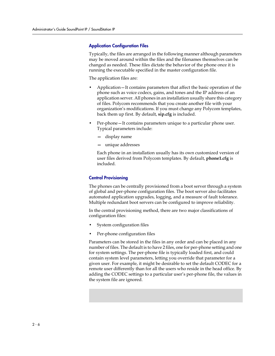 Application configuration files | Polycom SOUNDPOINT SIP 2.2.0 User Manual | Page 22 / 254