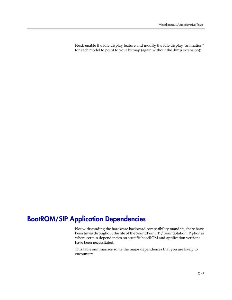 Bootrom/sip application dependencies | Polycom SOUNDPOINT SIP 2.2.0 User Manual | Page 231 / 254