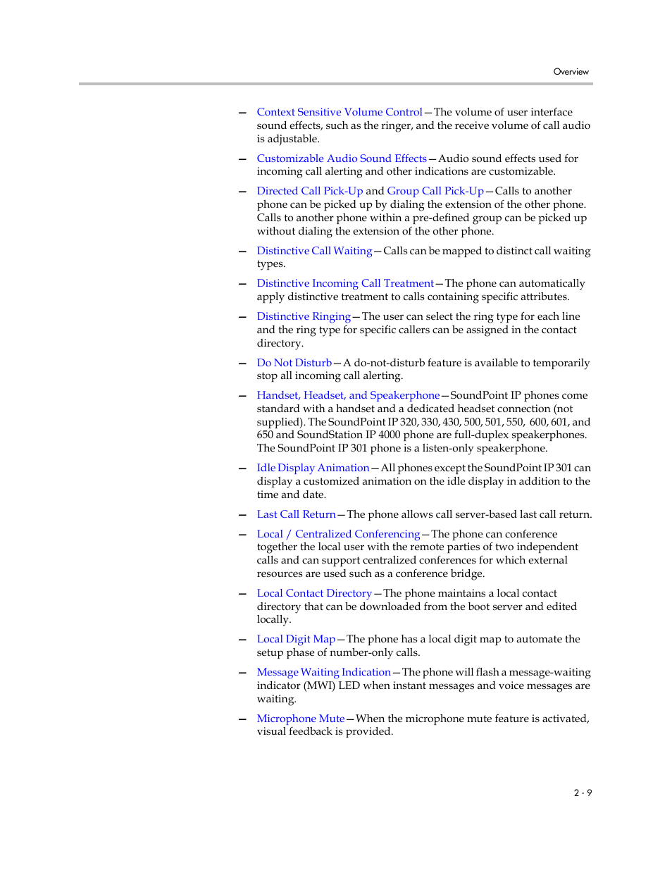 Polycom SOUNDPOINT SIP 2.2.0 User Manual | Page 25 / 254