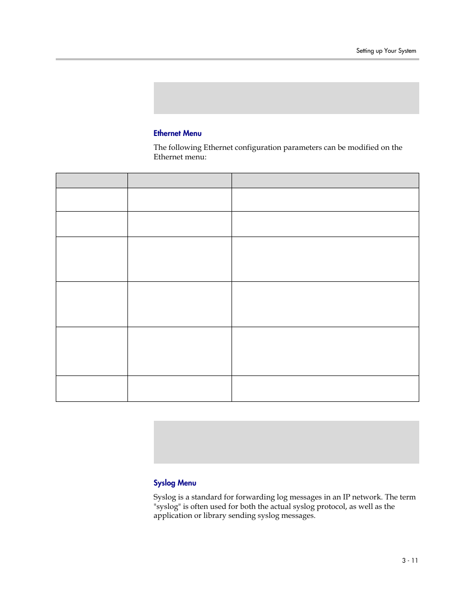 Ethernet menu, Syslog menu | Polycom SOUNDPOINT SIP 2.2.0 User Manual | Page 39 / 254