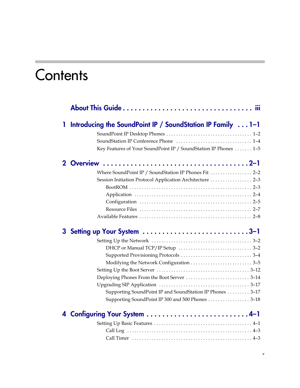 Polycom SOUNDPOINT SIP 2.2.0 User Manual | Page 5 / 254