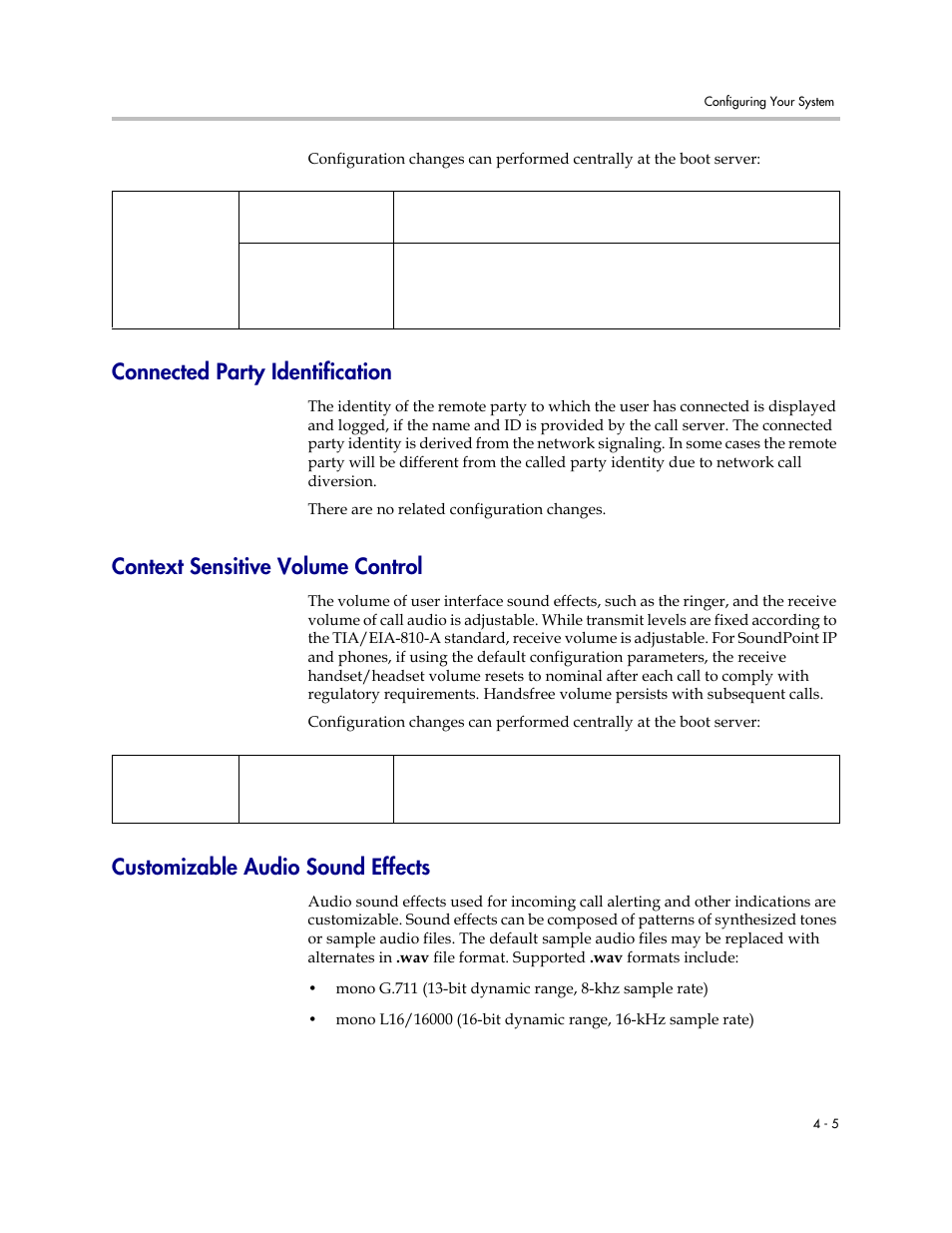 Connected party identification, Context sensitive volume control, Customizable audio sound effects | The id | Polycom SOUNDPOINT SIP 2.2.0 User Manual | Page 53 / 254