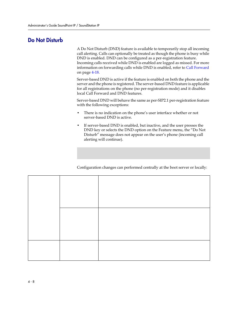 Do not disturb, Do not disturb –8 | Polycom SOUNDPOINT SIP 2.2.0 User Manual | Page 56 / 254