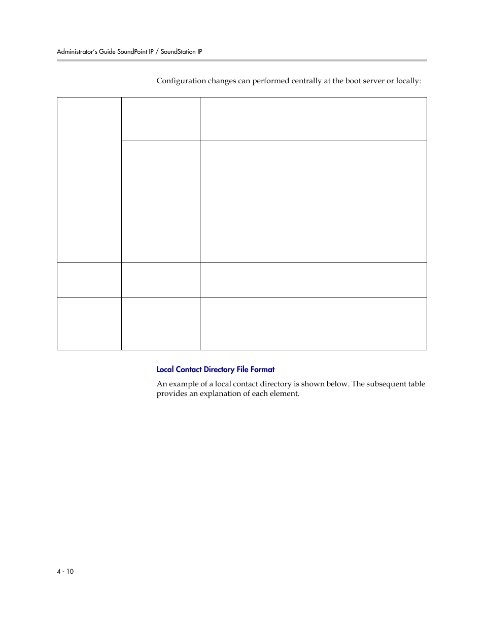 Tion, refer to, Local contact directory file format | Polycom SOUNDPOINT SIP 2.2.0 User Manual | Page 58 / 254