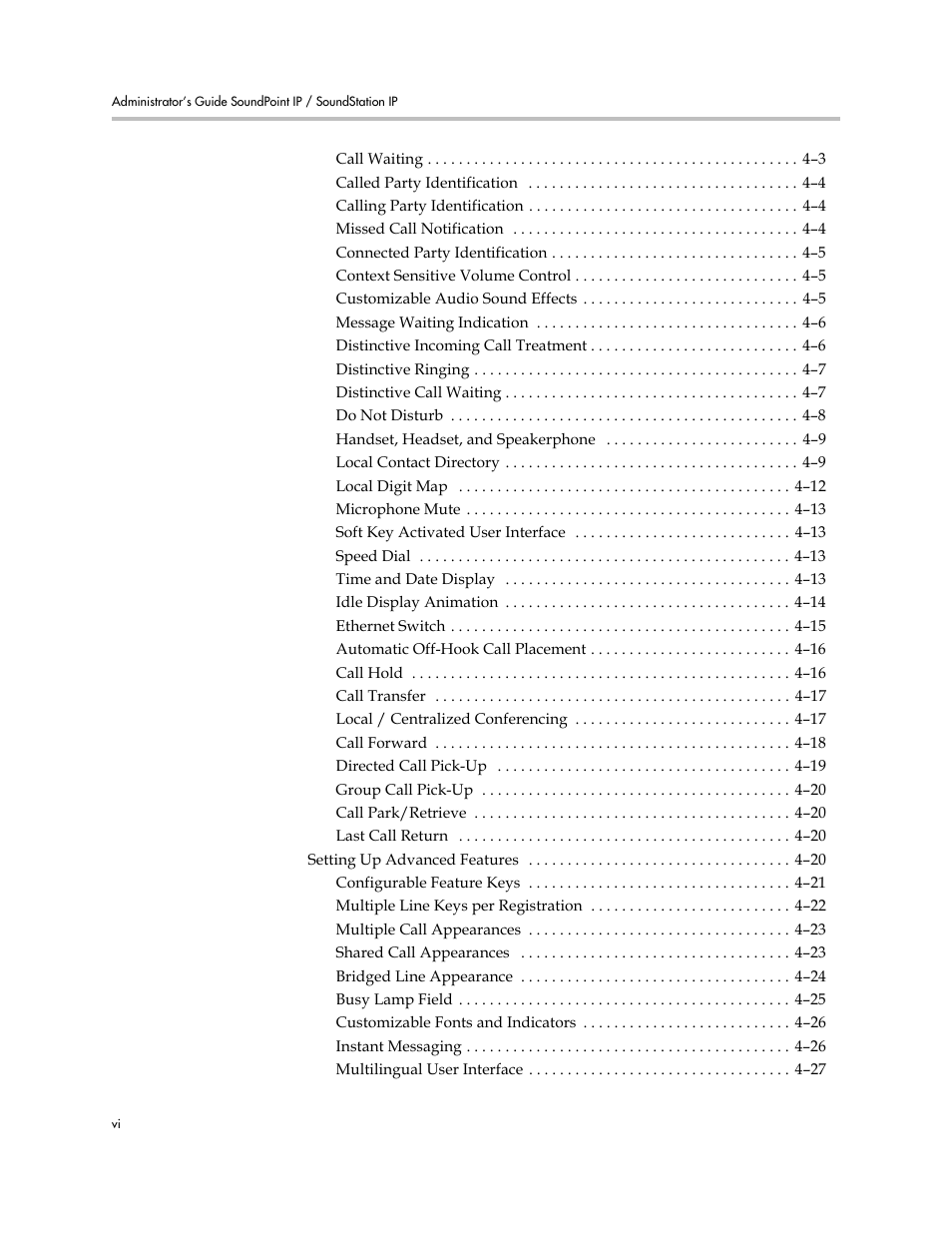 Polycom SOUNDPOINT SIP 2.2.0 User Manual | Page 6 / 254