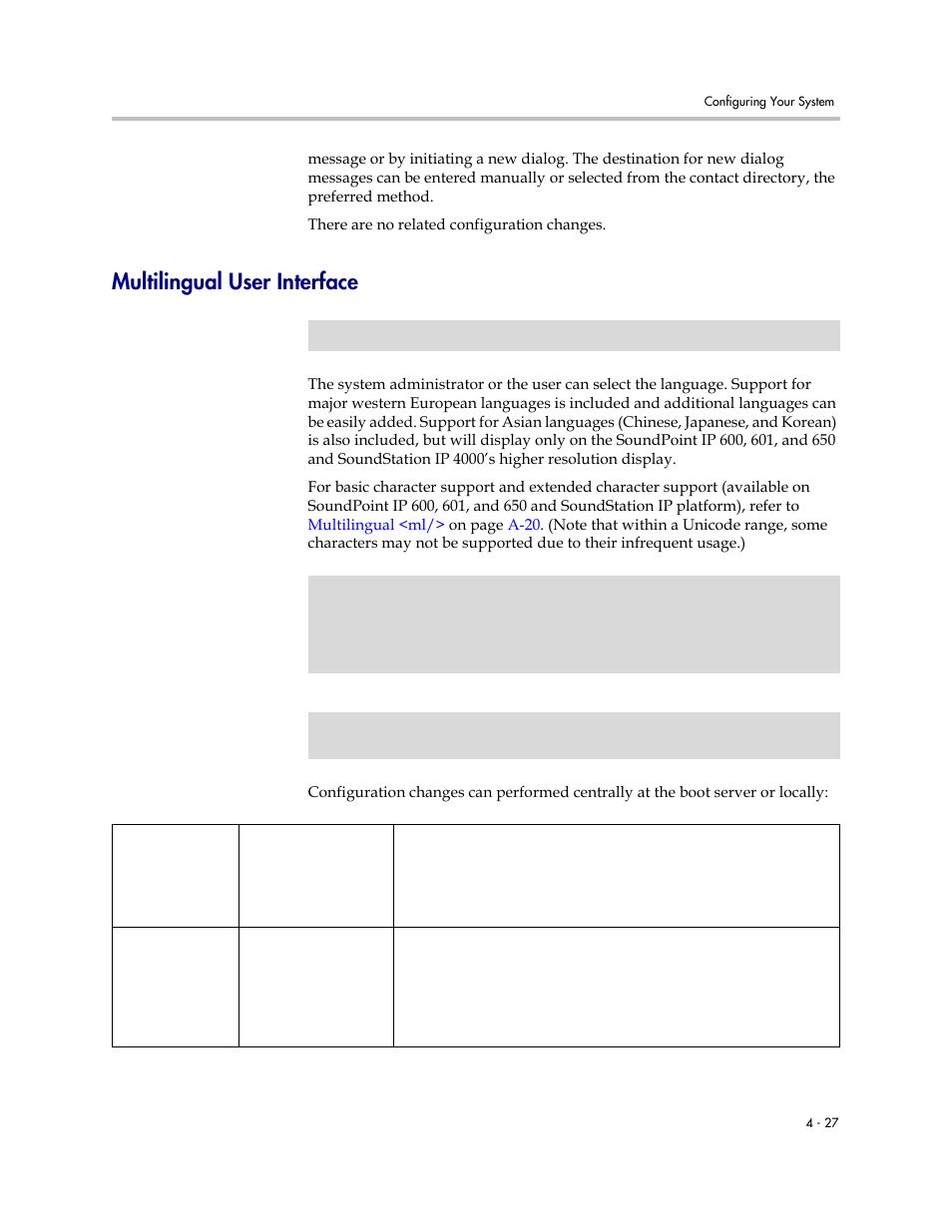 Multilingual user interface, Multilingual user interface –27 | Polycom SOUNDPOINT SIP 2.2.0 User Manual | Page 75 / 254