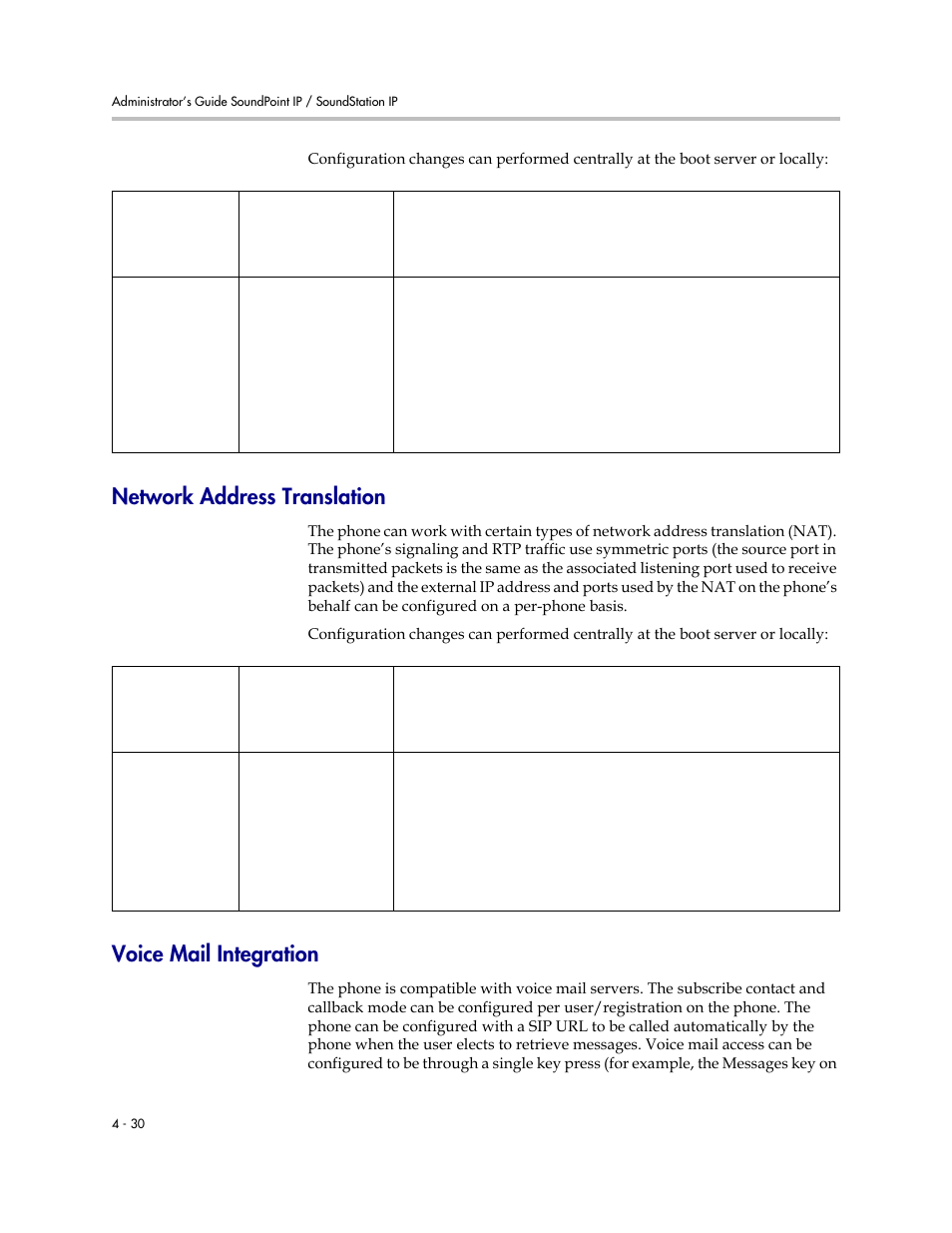 Network address translation, Voice mail integration, The phones can work with | Polycom SOUNDPOINT SIP 2.2.0 User Manual | Page 78 / 254