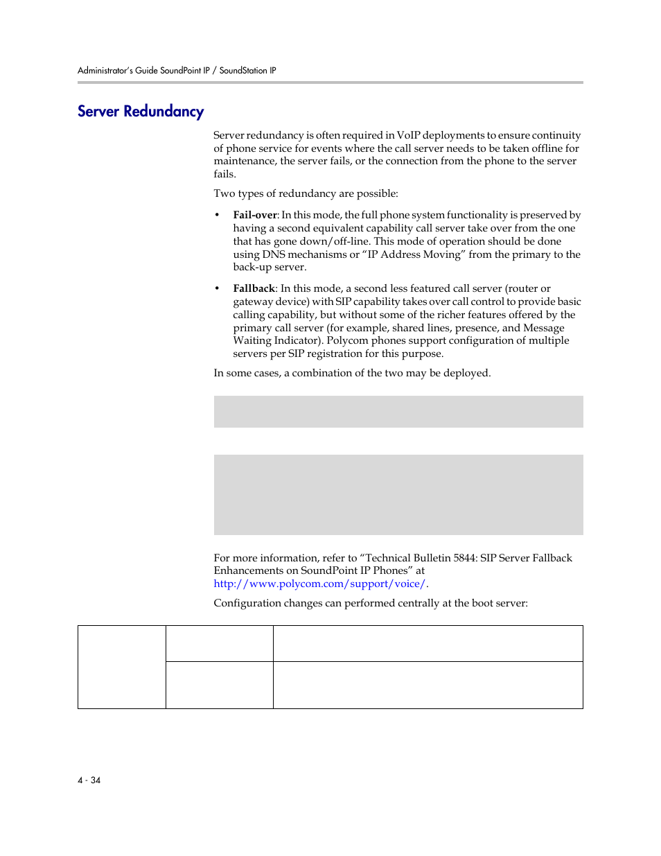 Server redundancy, Server redundancy –34, Server | Polycom SOUNDPOINT SIP 2.2.0 User Manual | Page 82 / 254