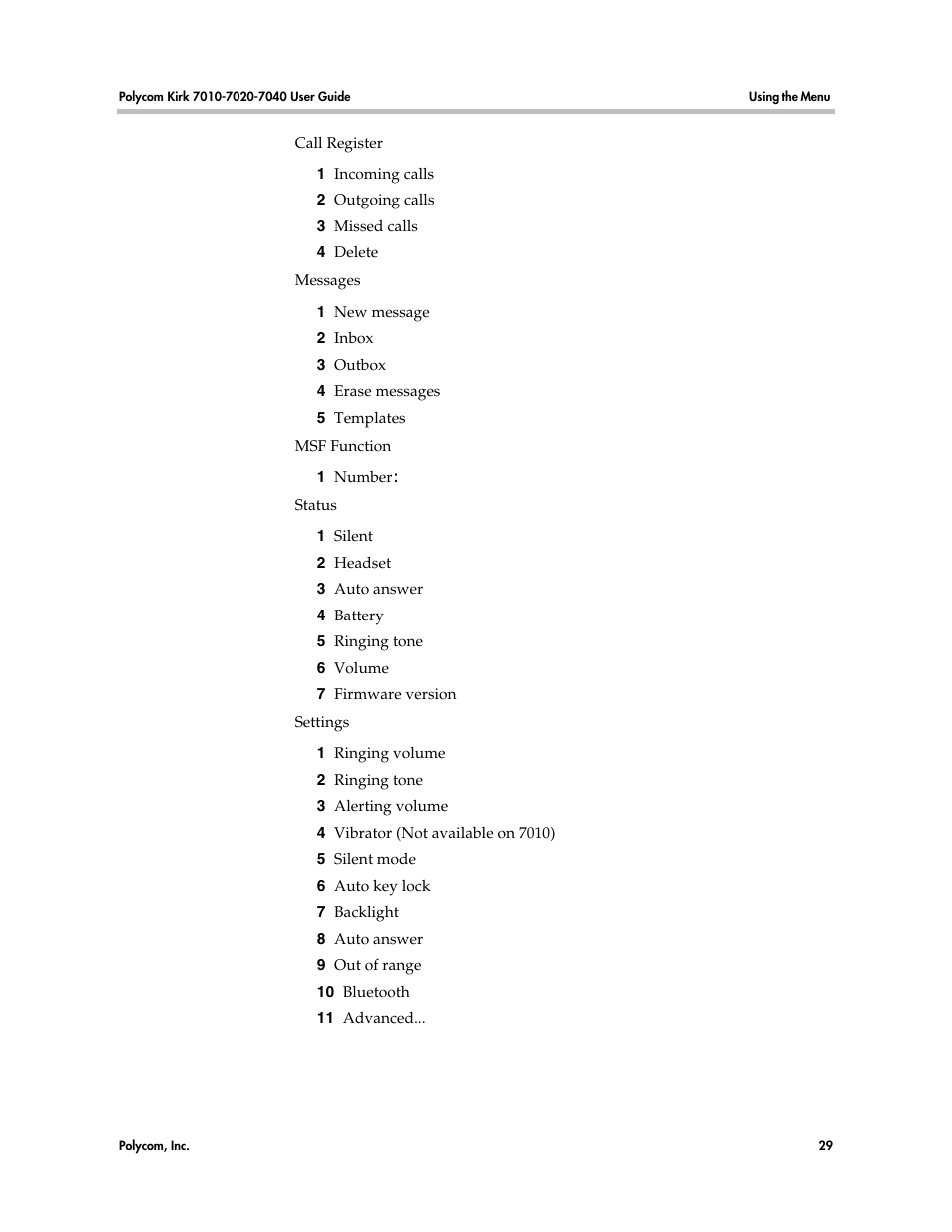 Polycom KIRK 7010 User Manual | Page 28 / 82