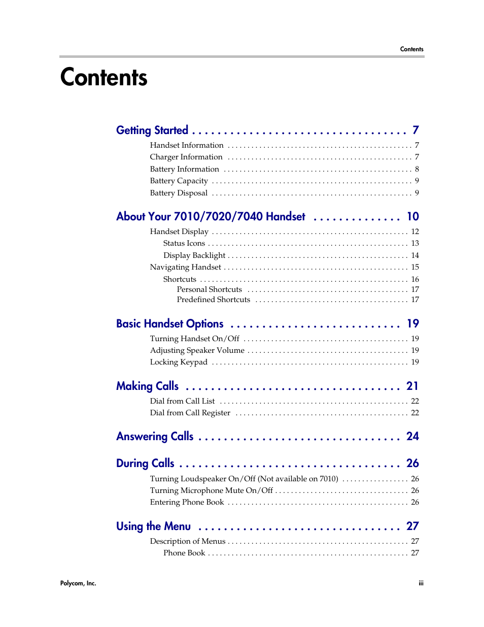 Polycom KIRK 7010 User Manual | Page 3 / 82