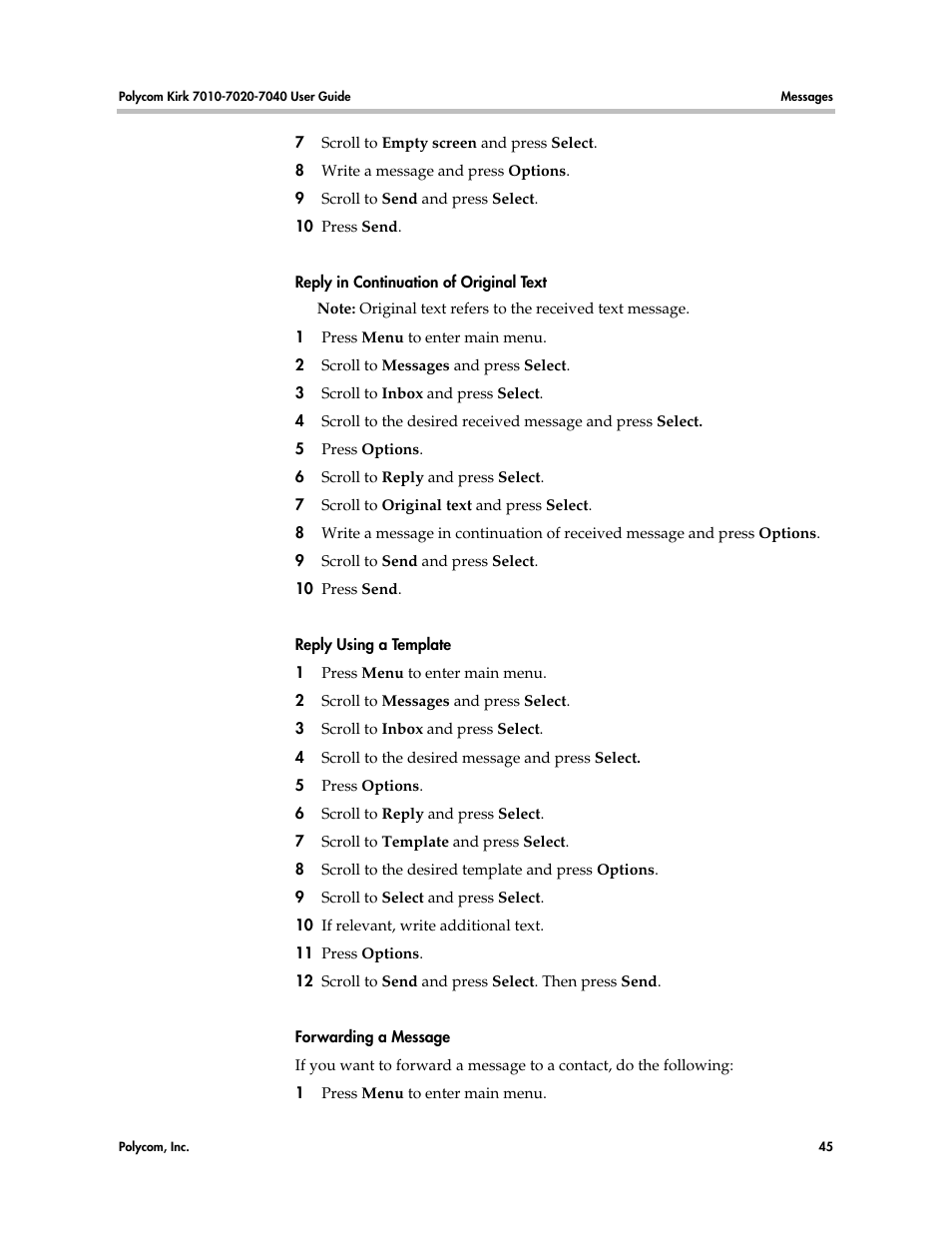 Polycom KIRK 7010 User Manual | Page 44 / 82