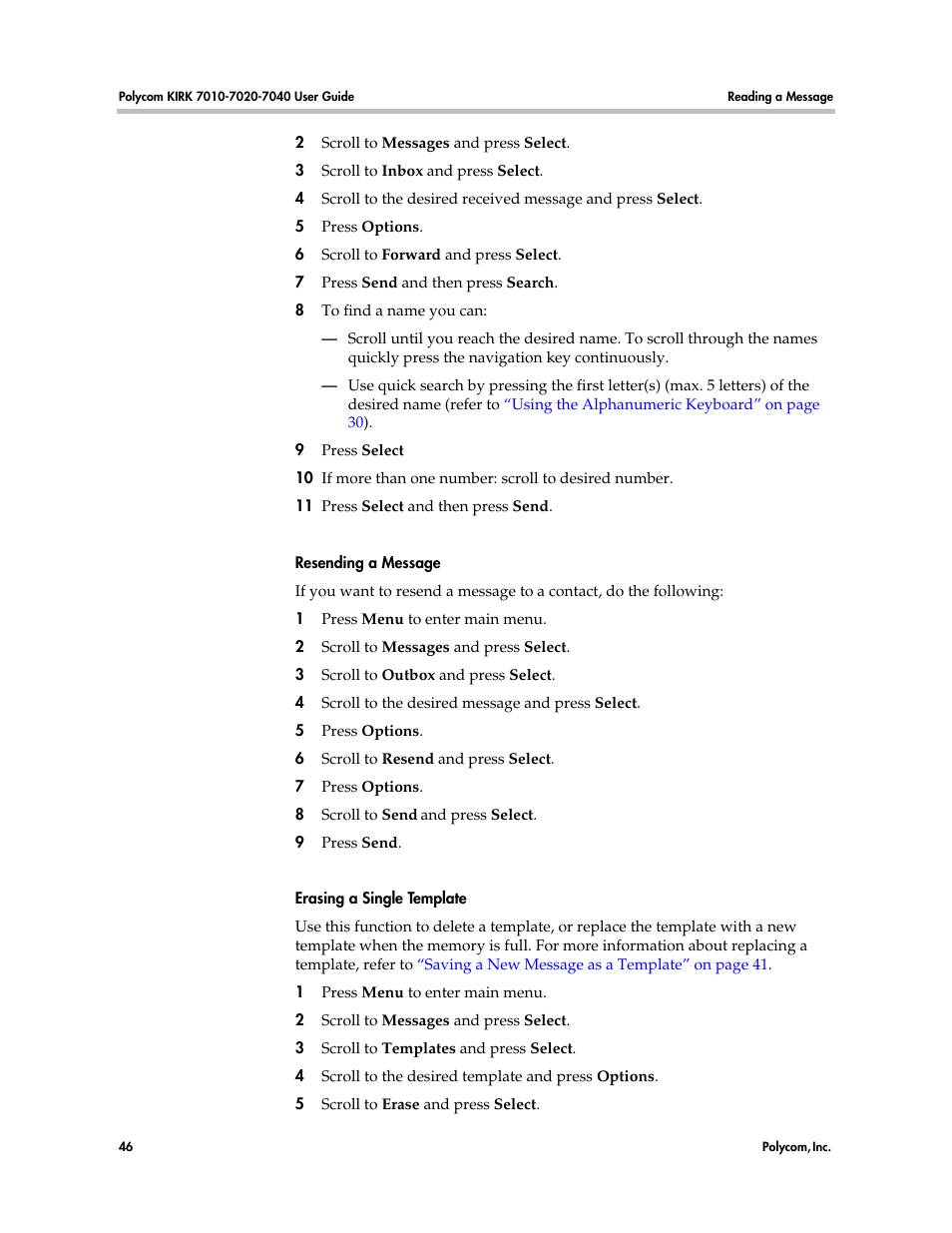 Polycom KIRK 7010 User Manual | Page 45 / 82