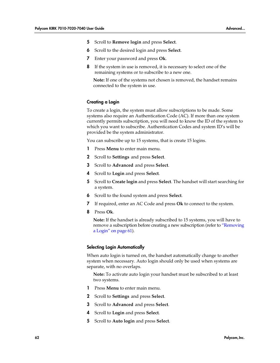 Polycom KIRK 7010 User Manual | Page 61 / 82