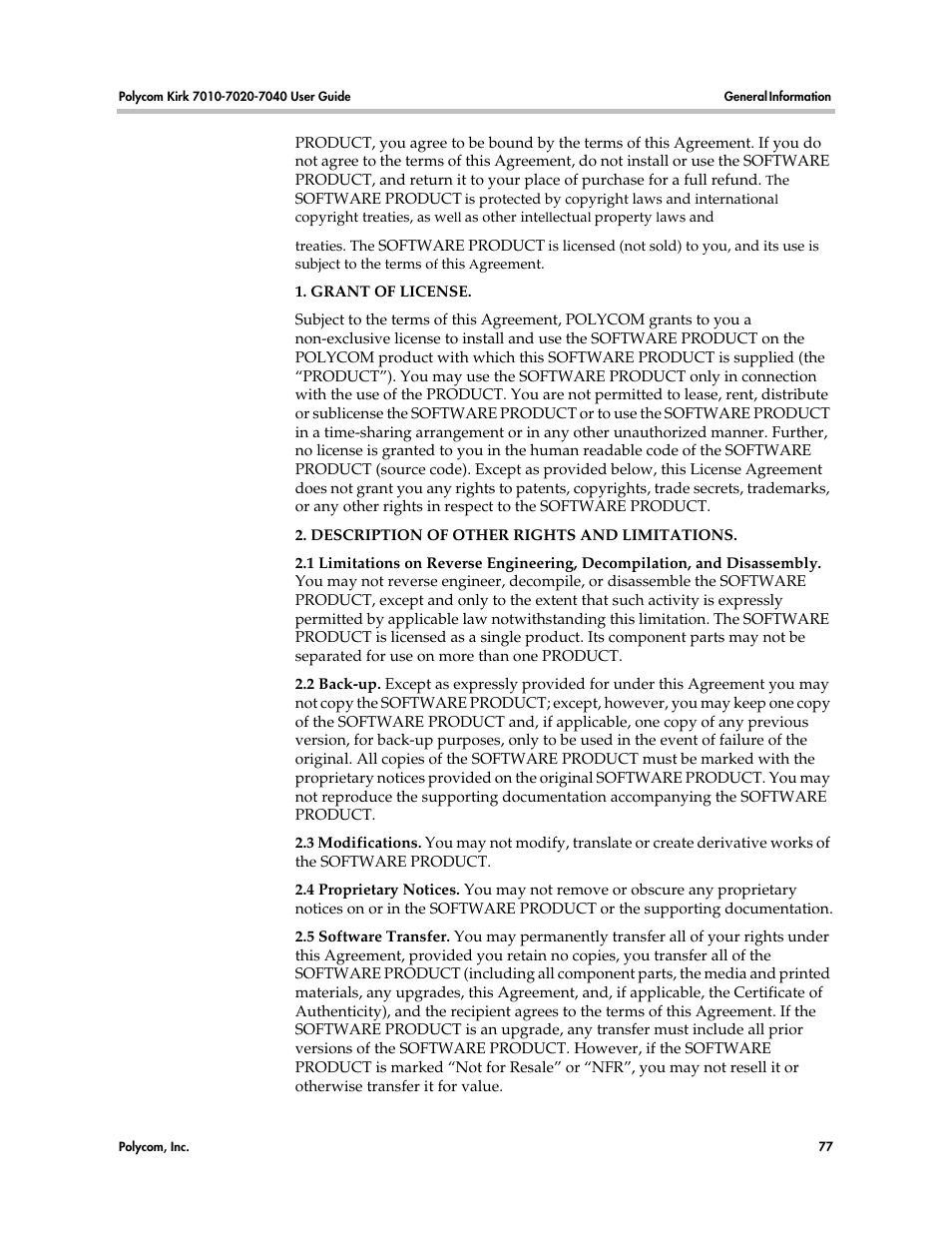 Polycom KIRK 7010 User Manual | Page 76 / 82