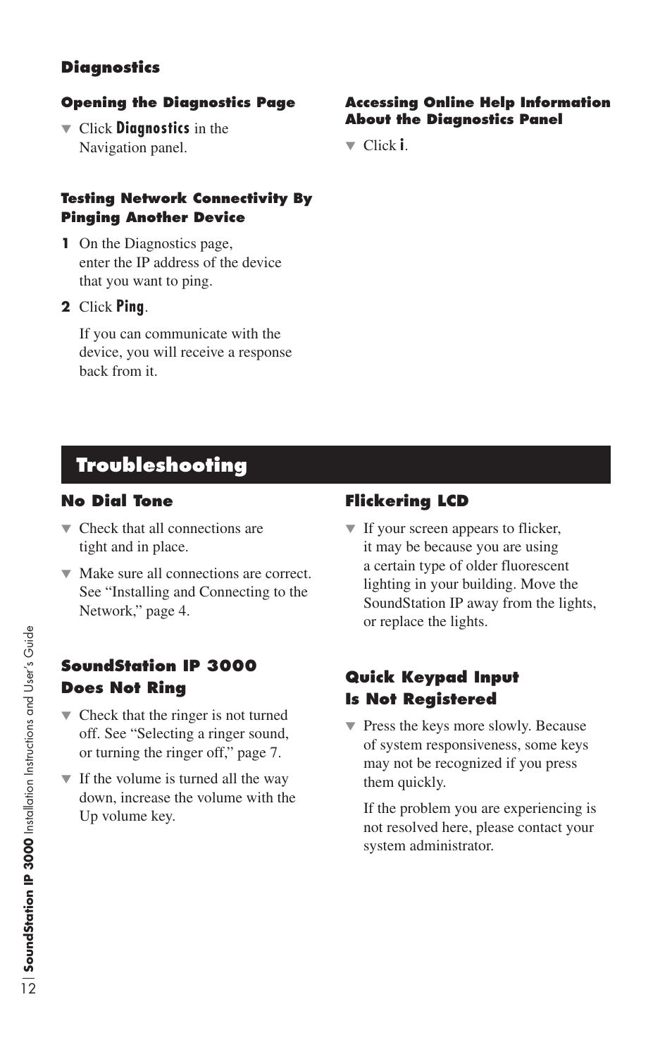 Troubleshooting | Polycom IP3000 User Manual | Page 16 / 20