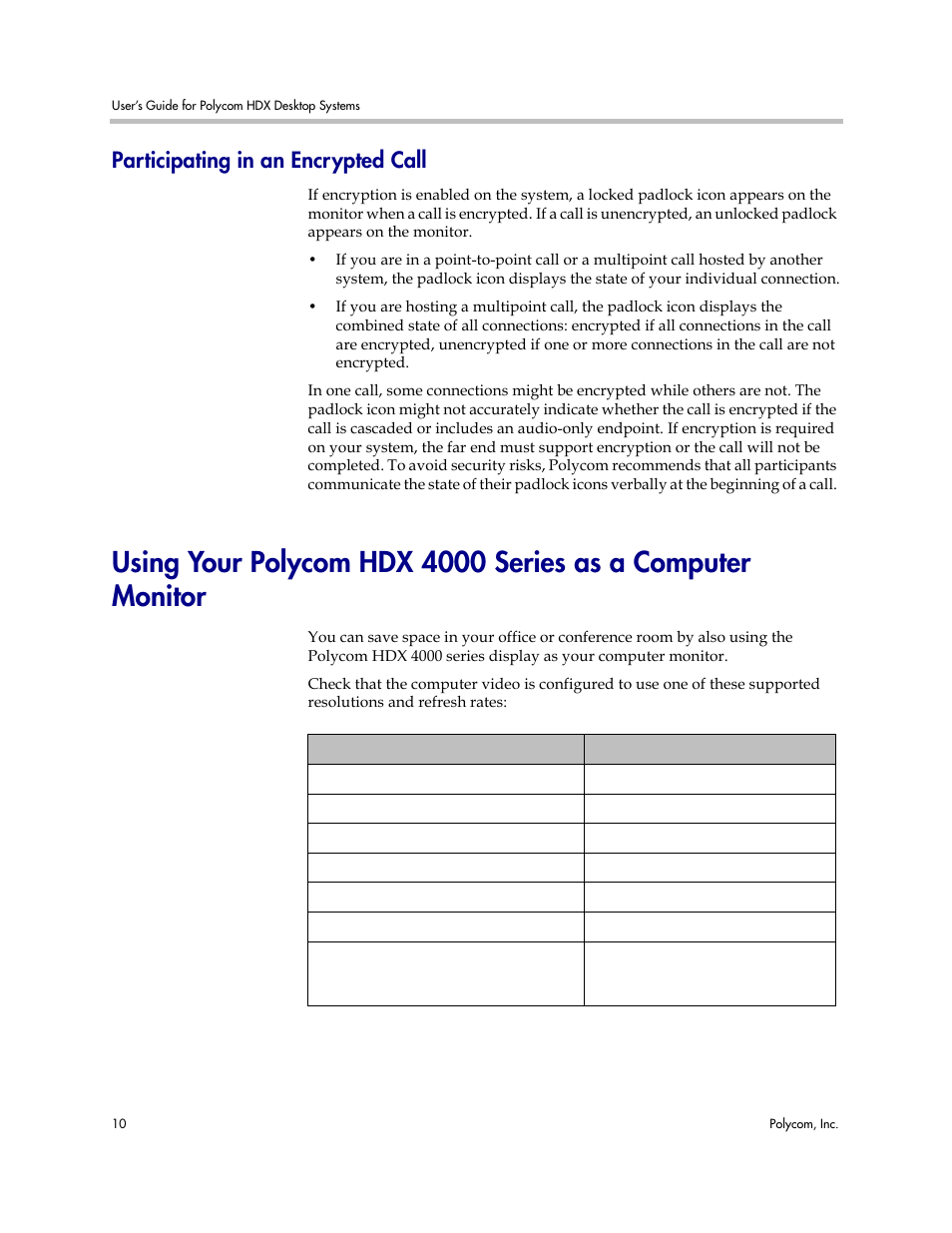 Participating in an encrypted call | Polycom 3725-26470-004/A User Manual | Page 14 / 49