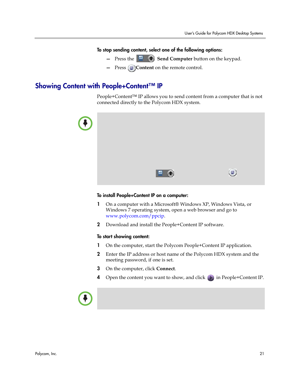 Showing content with people+content™ ip | Polycom 3725-26470-004/A User Manual | Page 25 / 49