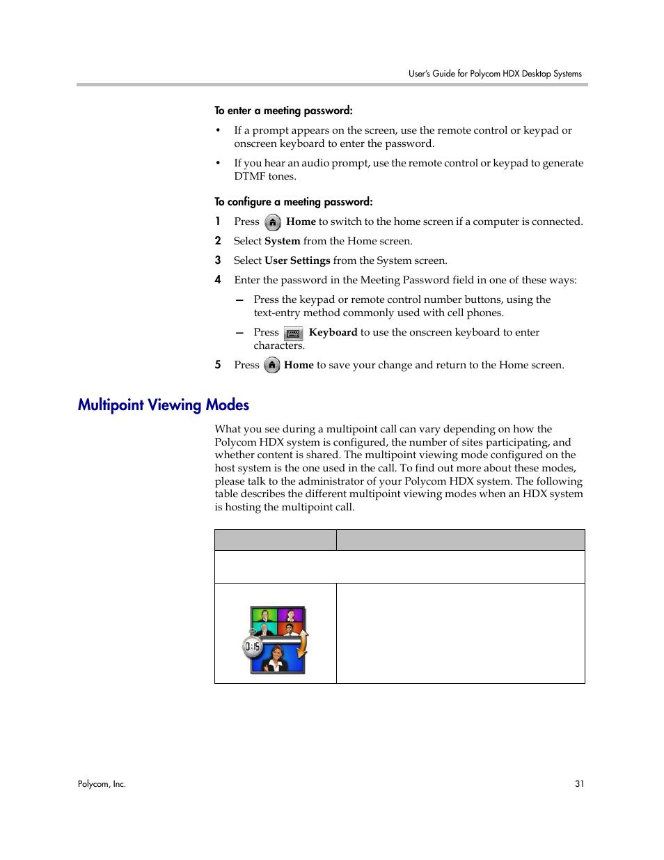 Multipoint viewing modes | Polycom 3725-26470-004/A User Manual | Page 35 / 49