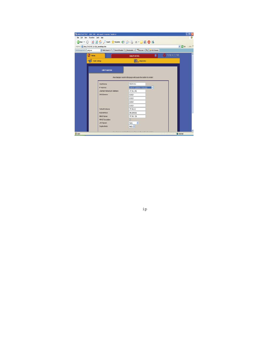 Set a static ip address using hyperterminal | Polycom QSX 3725-22370-001/B User Manual | Page 24 / 64