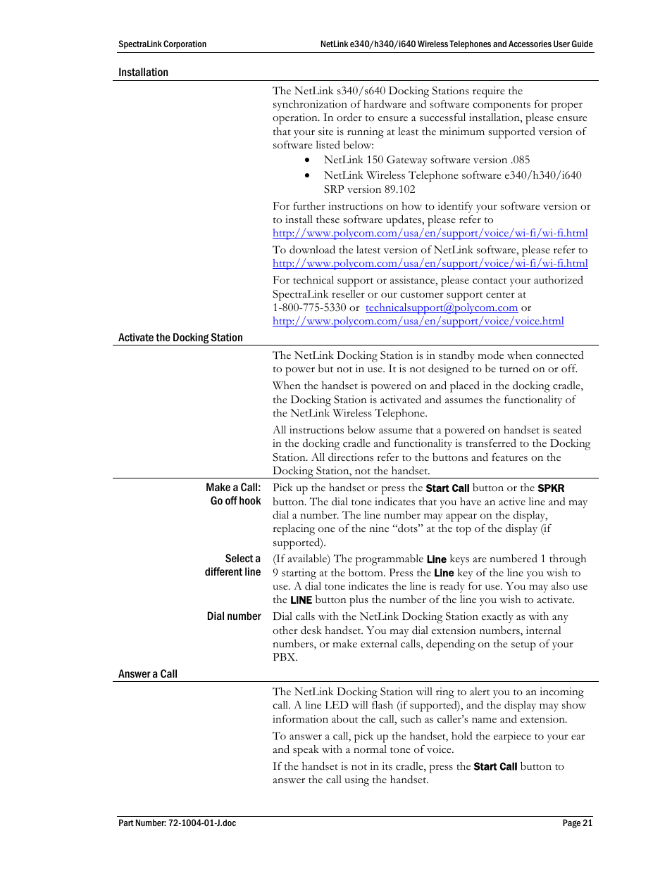 Polycom SpectraLink NetLink DCX100 User Manual | Page 21 / 50